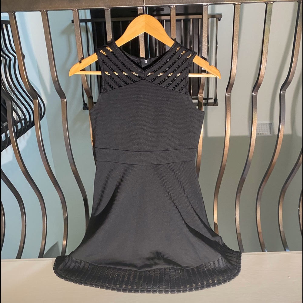 kids black sheath v-neck dress